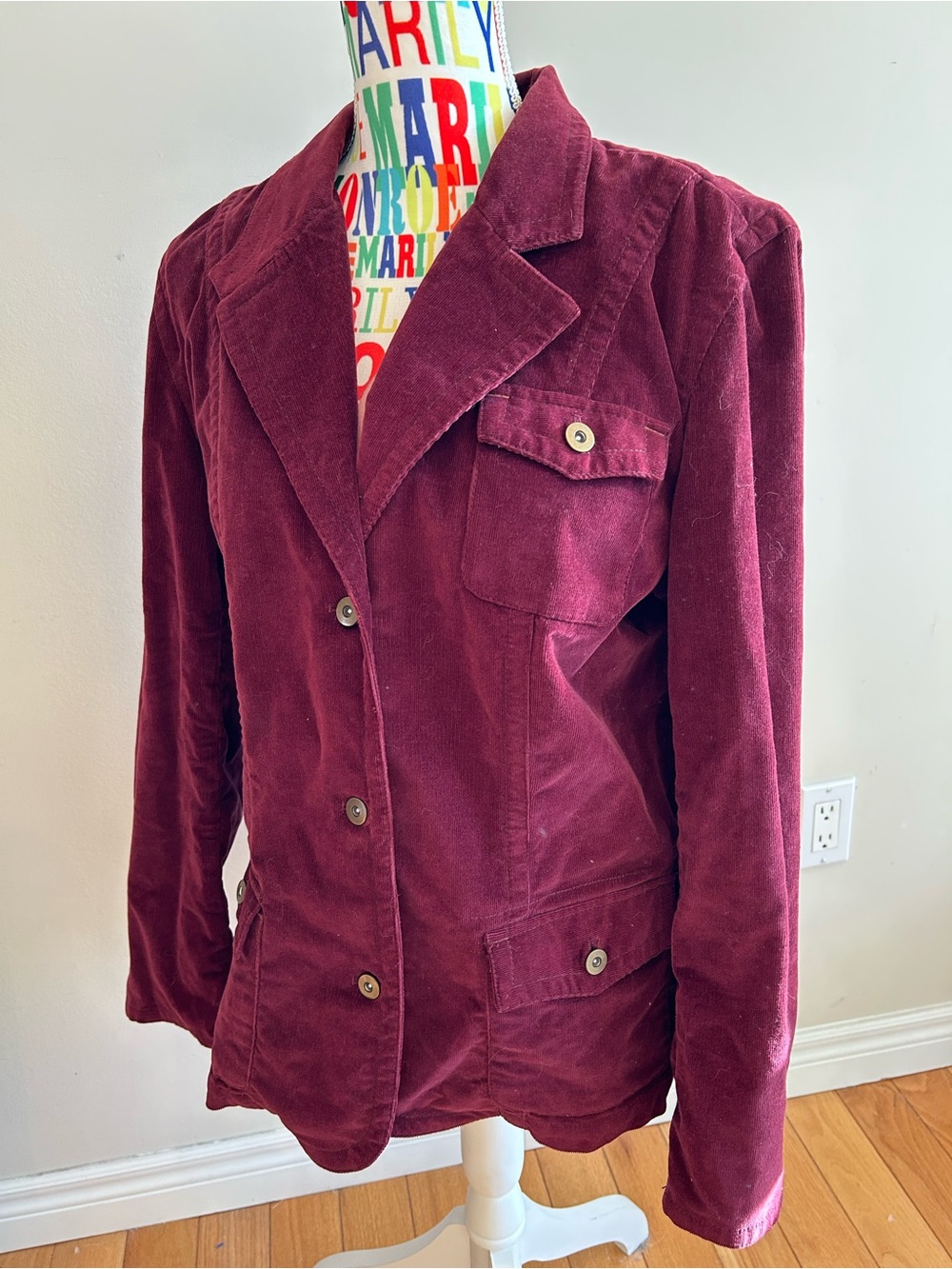 Eddie Bauer Corduroy Burgandy Jacket/Blazer